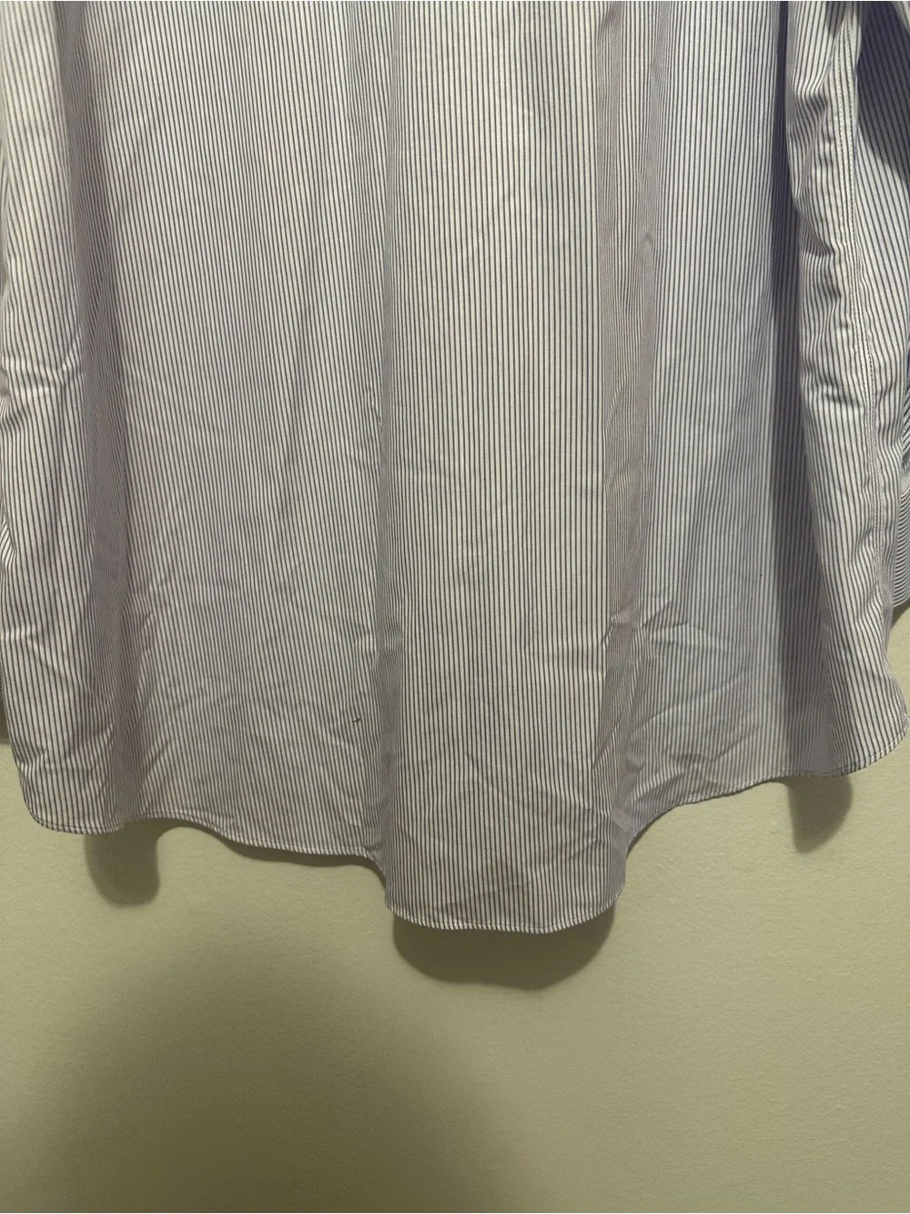 E.B. Wood Men's Non-Iron Dress Shirt Blue Stripe Long Sleeve Button Down 18 1/2